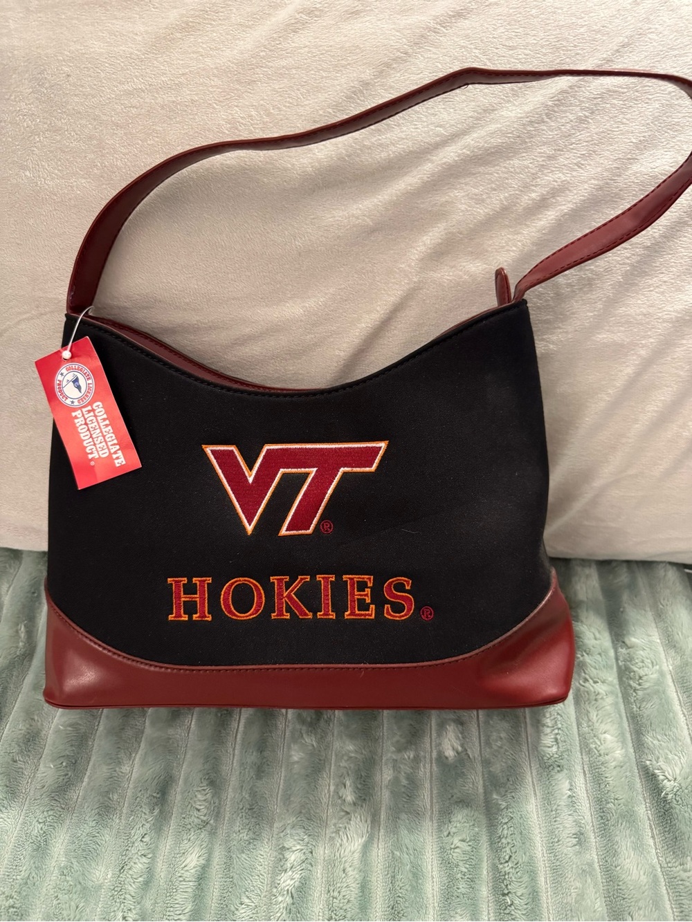 Virginia Tech Hokies Black and Maroon Shoulder Bag